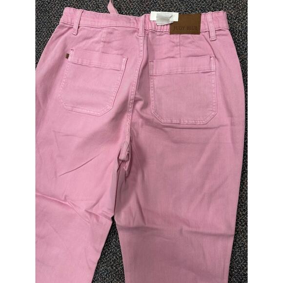 NWT Judy Blue Pink Joggers w/ tie waist. High Waist. So cute & comfy. - Picture 4 of 5